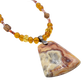 Rosetta Stone Hand Beaded Necklace angle