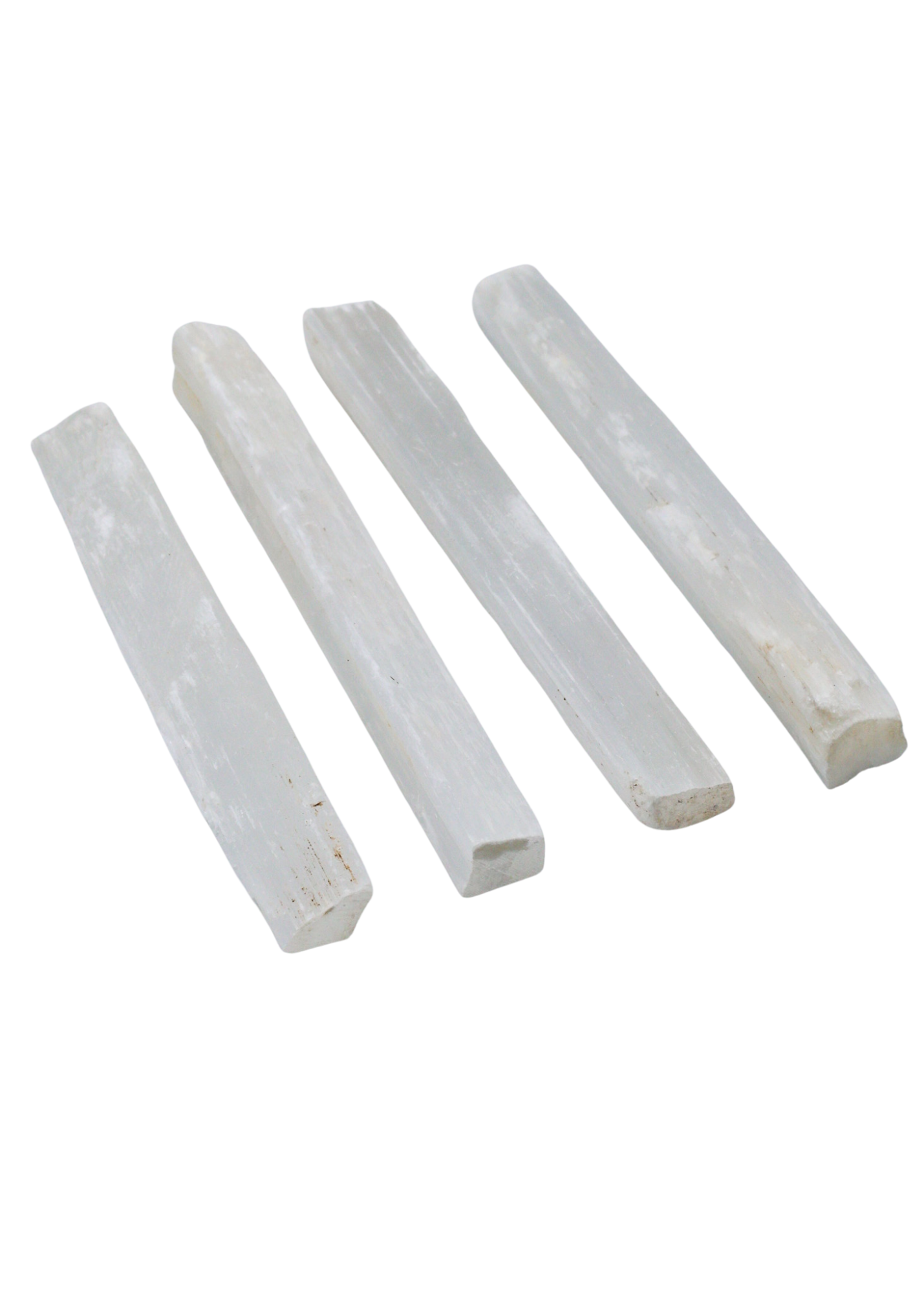 satin spar selenite 4 inch wand angle