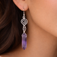 Silver Wrapped Amethyst Point Earrings