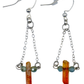 Silver Aura Quartz Dangle Earrings pair