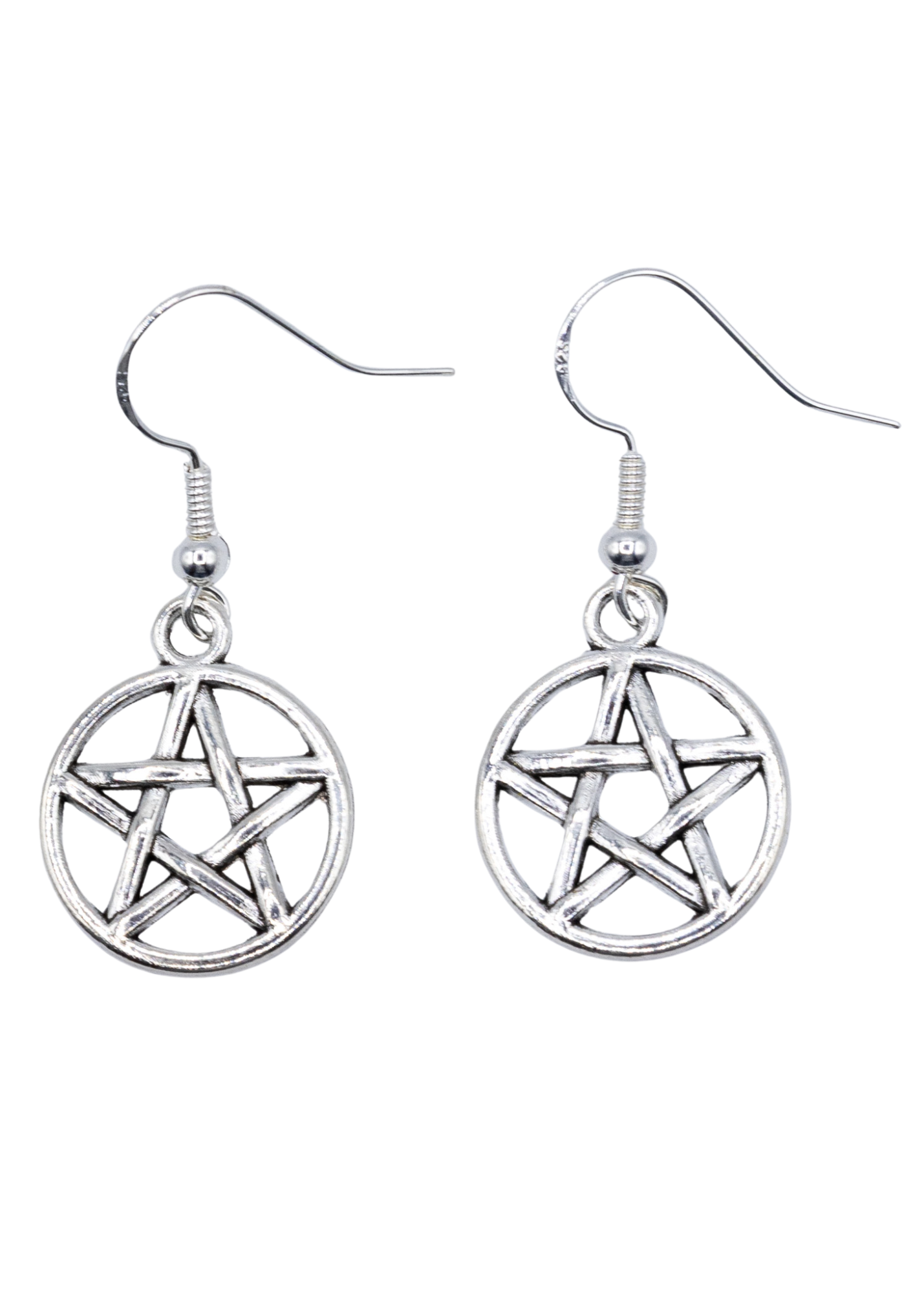 hypoallergenic pentacle earrings pair