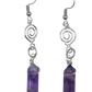 Silver Wrapped Amethyst Point Earrings pair