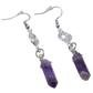 Silver Wrapped Amethyst Point Earrings angle