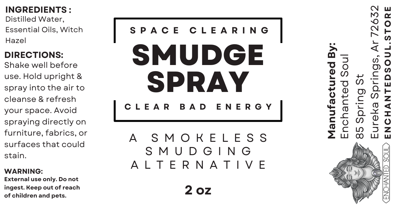 smokeless smudge spray label