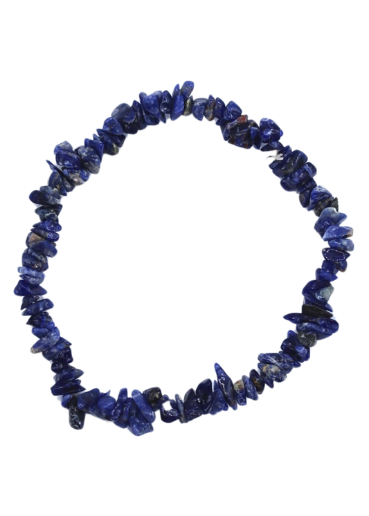 Sodalite Chip Stretch Bracelet front view