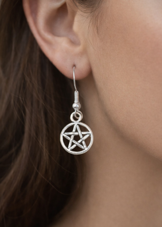 hypoallergenic pentacle earrings