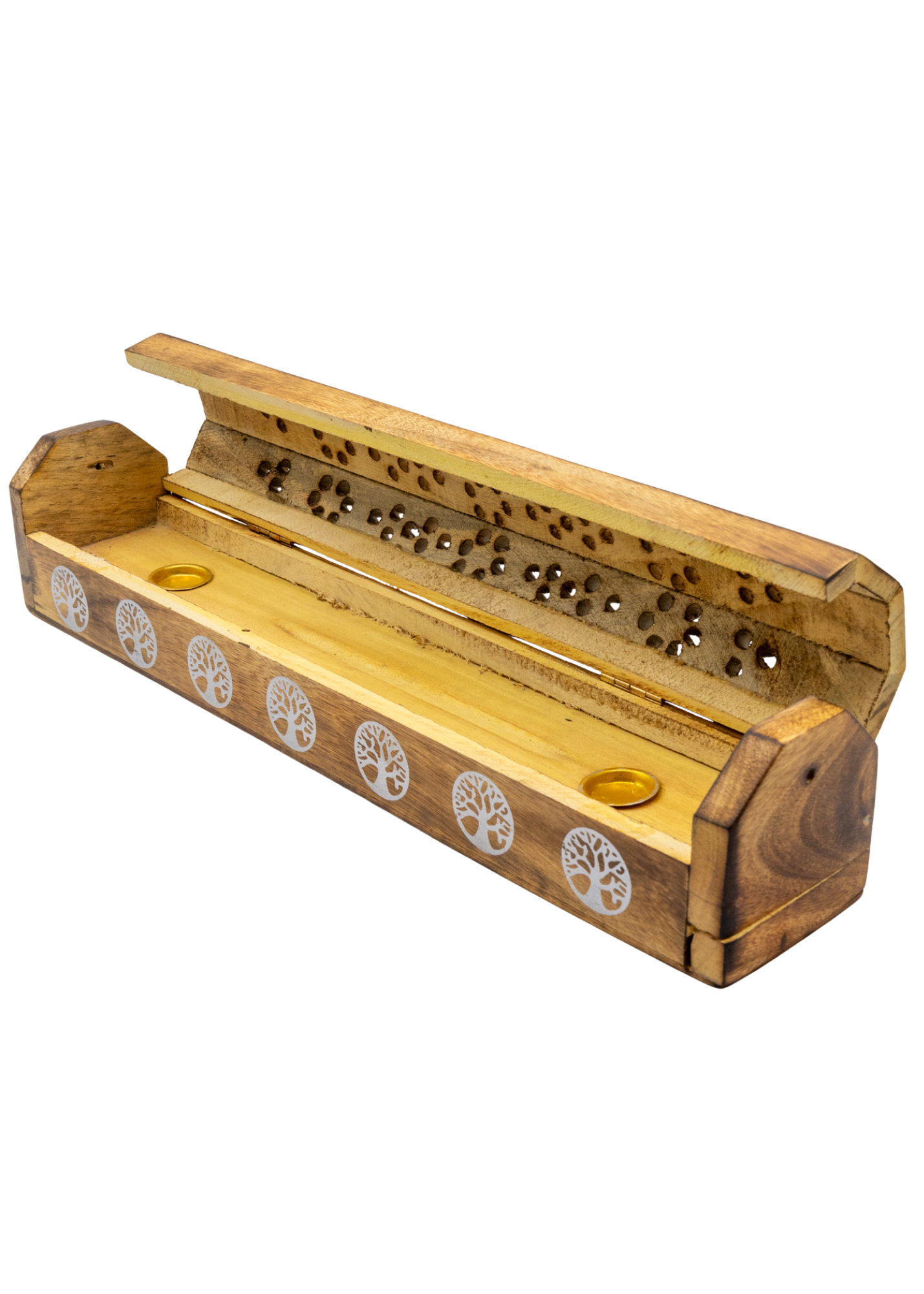 Tree of Life Coffin Incense Burner angle