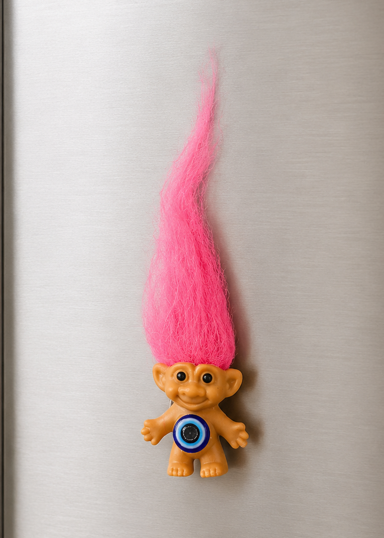 troll doll evil eye magnet