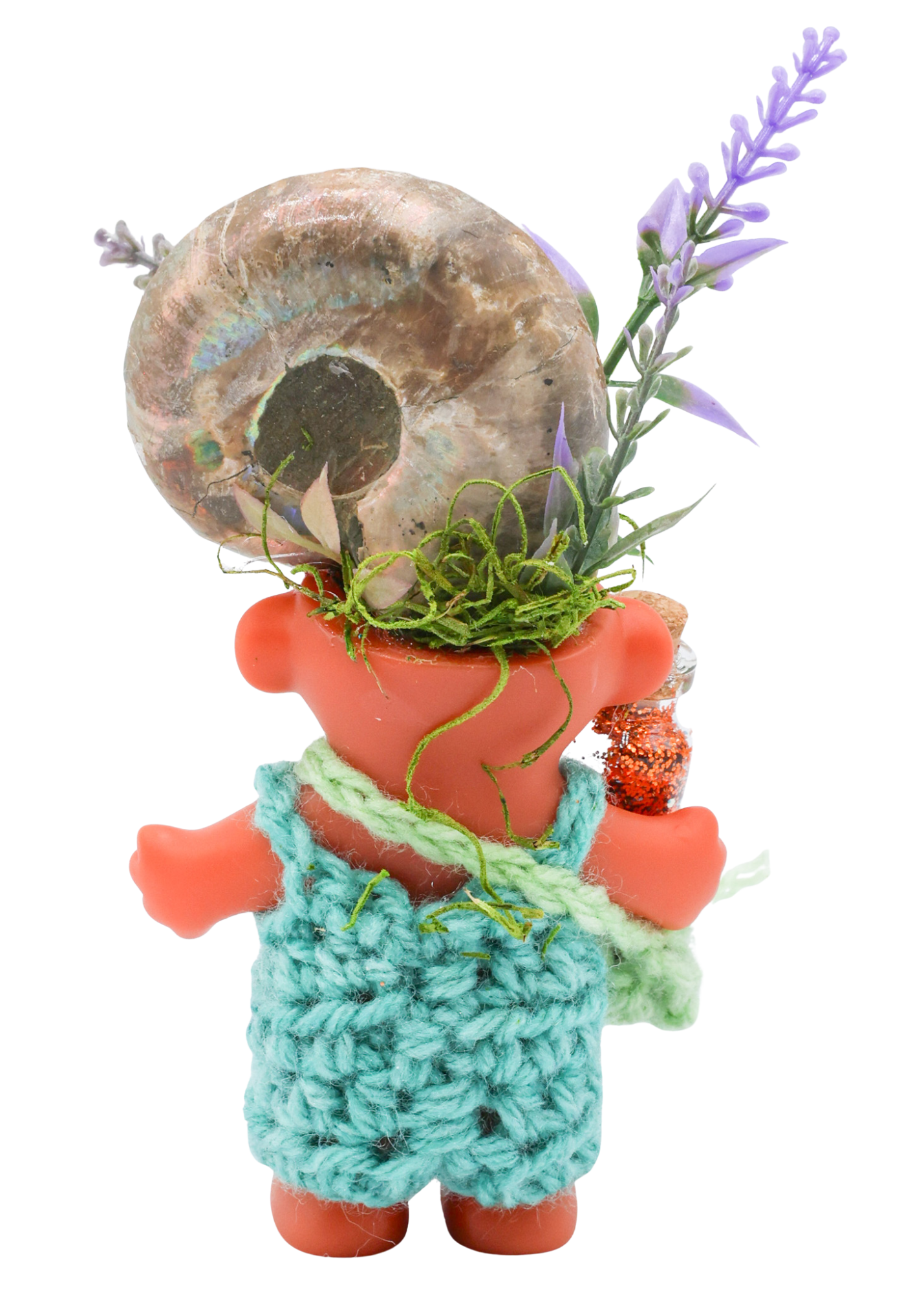 Ammonite Crystal Troll Doll Sculpture back
