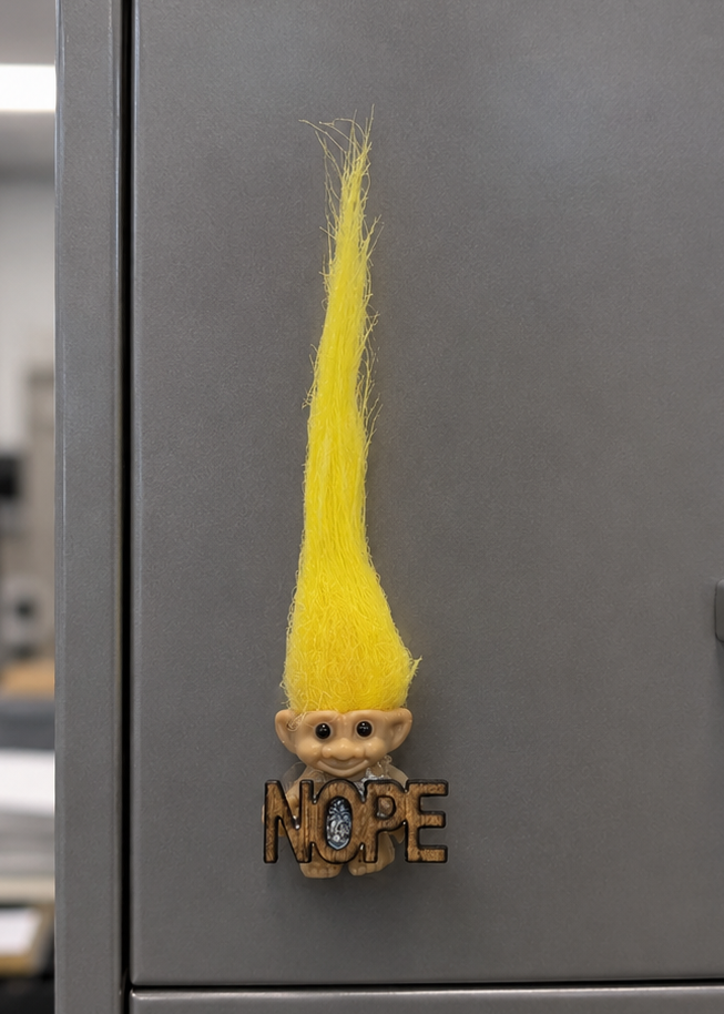 troll doll nope magnet