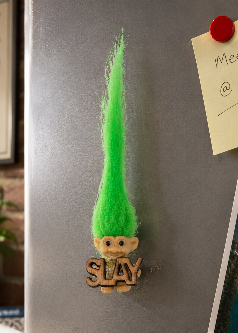 troll doll slay refrigerator magnet