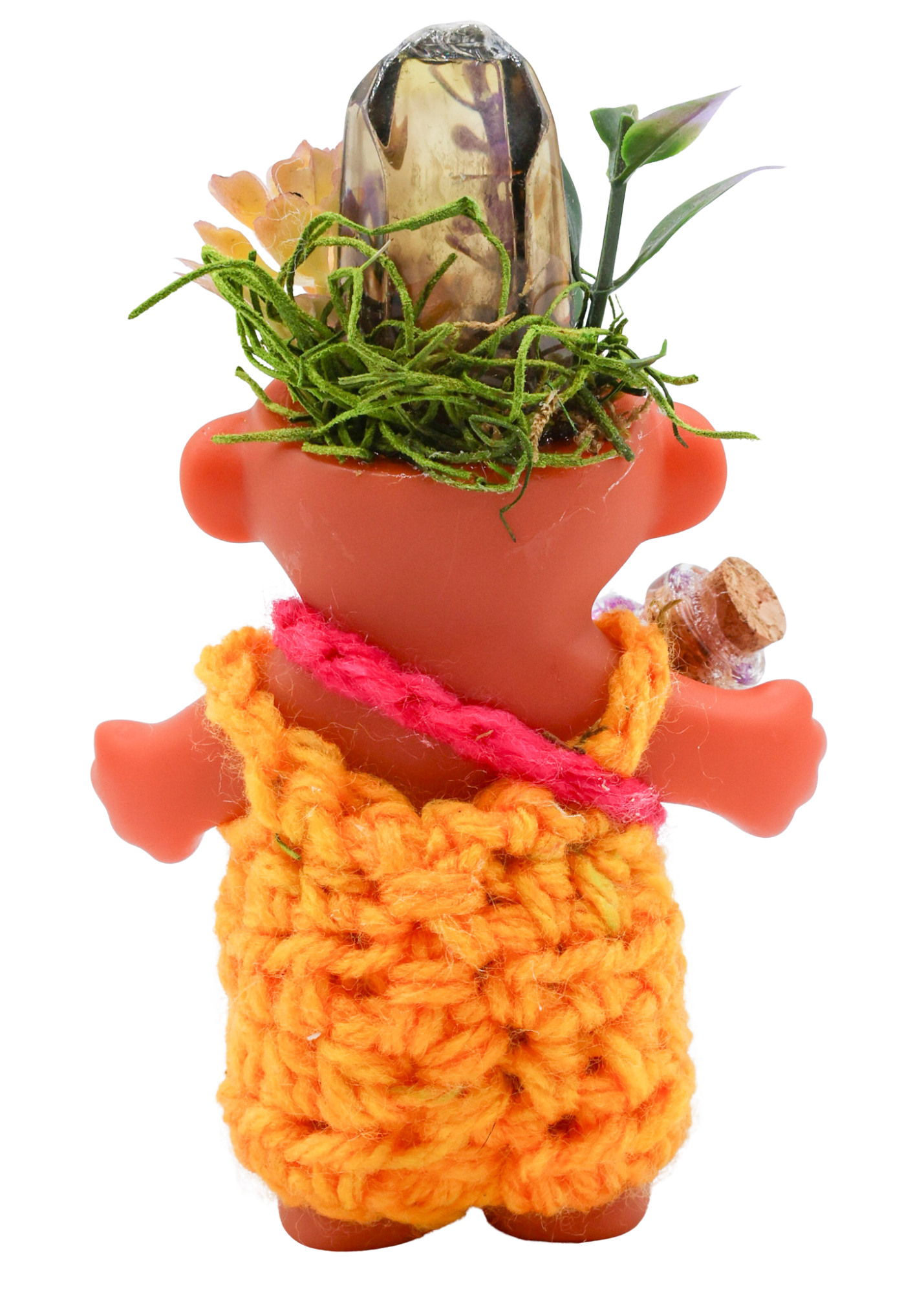 Smoky Quartz Crystal Troll Doll Sculpture back