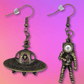 ufo and astronaut earrings