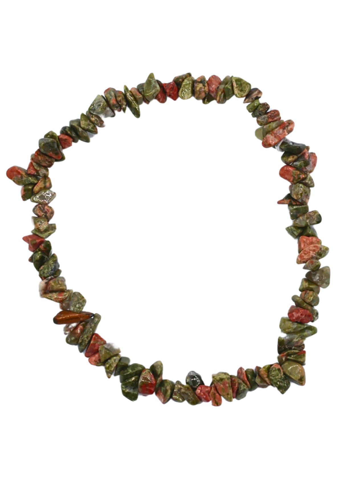 Unakite Chip Stretch Bracelet front view