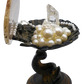 Iron Oyster Shell With Blue Phantom Crystal Sculpture side 2
